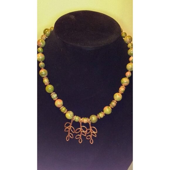 Handmade Unakite Necklace 20" - Picture 1 of 5